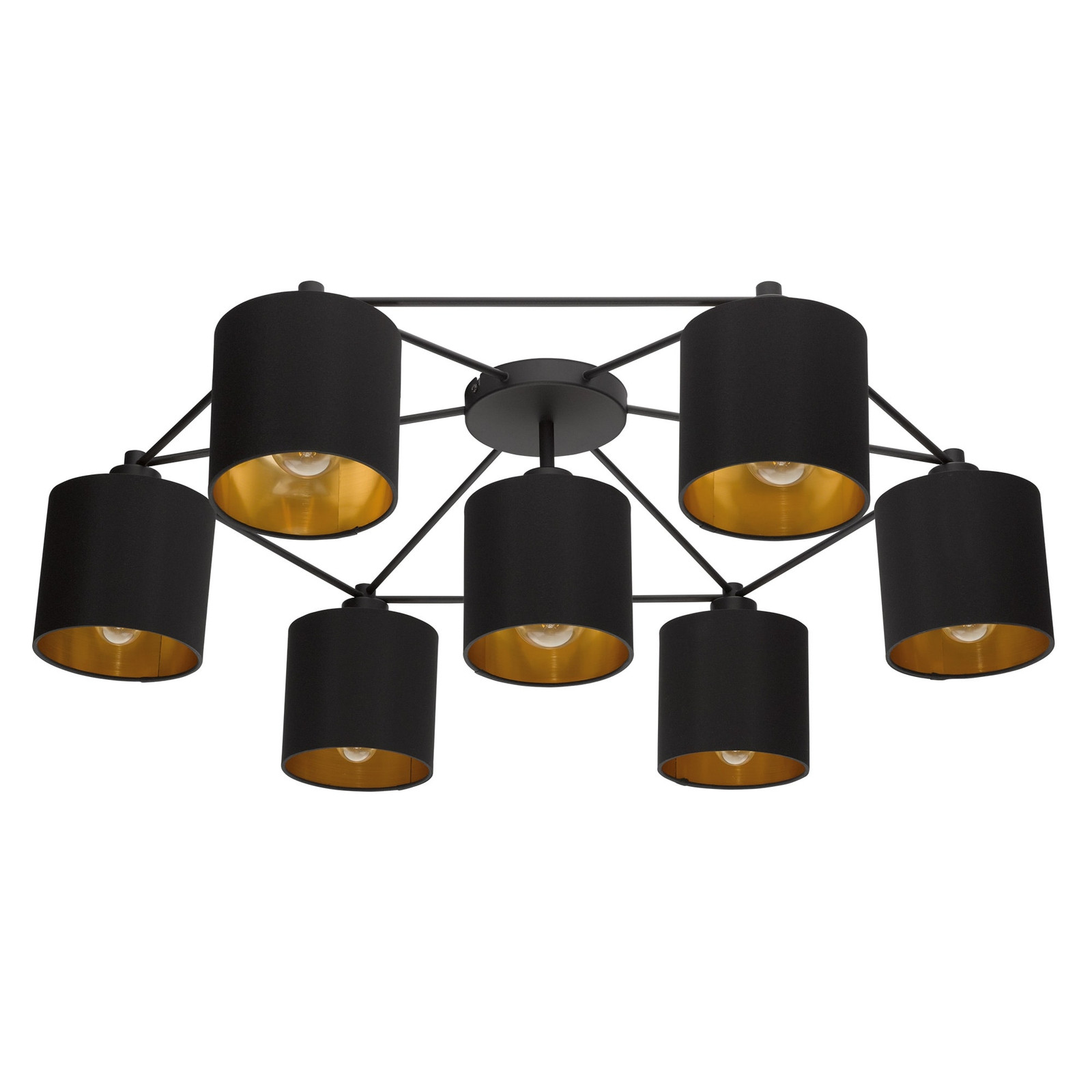 Staiti 7-Light Ceiling Fixture in Black and Gold Black Finish