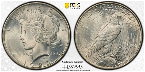 1925 Philadelphia Peace PCGS MS 65