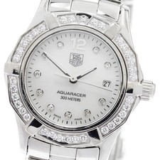Tag Heuer Aquaracer WAF1416 Ladies Diamond Bezel Quartz Used From Japan