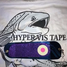 High Percentage Hyper Vis 8” Flasher/360/Rotator UV Pink On Blue Stripes