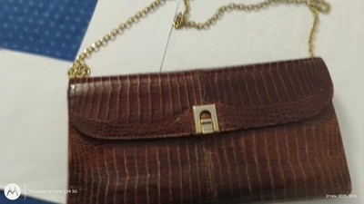 SAC POCHETTE EN CROCO VERITABLE DE CHEZ LANCEL - Photo 1/3