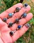 Labradorite Gemstone  925 Sterling Silver Plated Rings Lot Wholesale Jewelry
