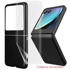 For Motorola Razr+ 2023 XT2321 Soft Screen Protector + PC Bumper Case Smartphone