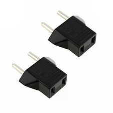 2PC Set Travel Foreign Adapter Round Plug from 110V to 220V US to Europe