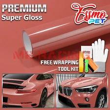 ESSMO PET Super Gloss Morganite Red Vehicle Vinyl Wrap Decal Sheet Like Paint