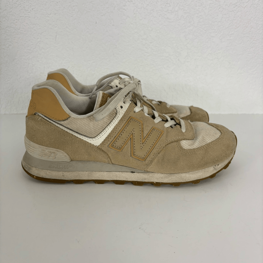 New Balance Beige and Cream Suede 574 Incense Casual Sneaker 