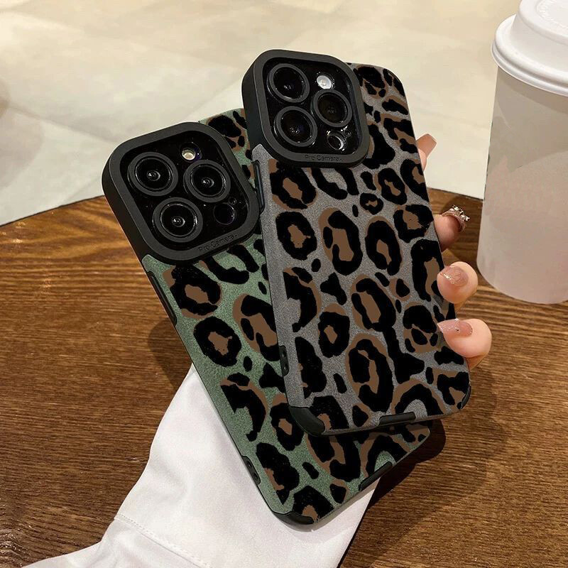 Fashion Leopard Print Fur Leather Phone Case For iPhone 17 16 15