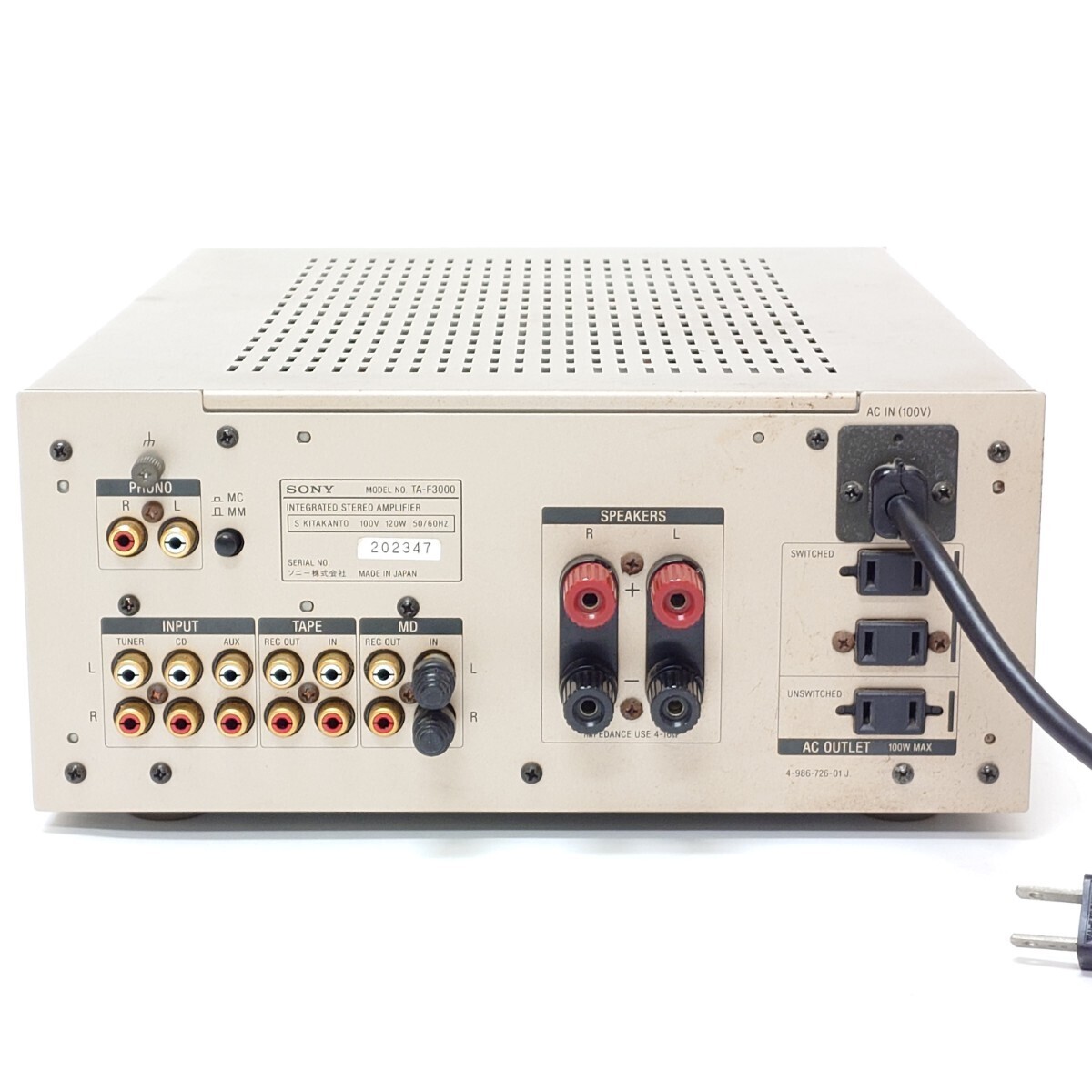 SONY TA-F3000 Integrated Amplifier Working Item Operation SONY TA-F3000 Integrated Amplifier Working Item Operation