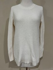 Ann Taylor LOFT 100 Cotton Crew Neck Sweater Ivory Size M