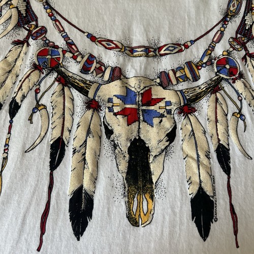 Vintage Diamond Dust 90s Native Tribal Western Tshirt Single Stitch Glitzer L - Bild 8 von 22