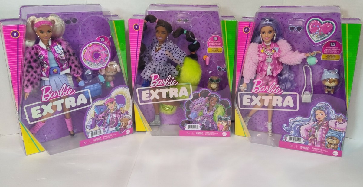Set Of 3 Mattel Barbie Extra Doll # 8, # 7, # 6, | eBay