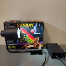 45Exo Terra Sunray Light Fixture & Light Bulb, Reptile Terrarium Lamp, 50 Watts