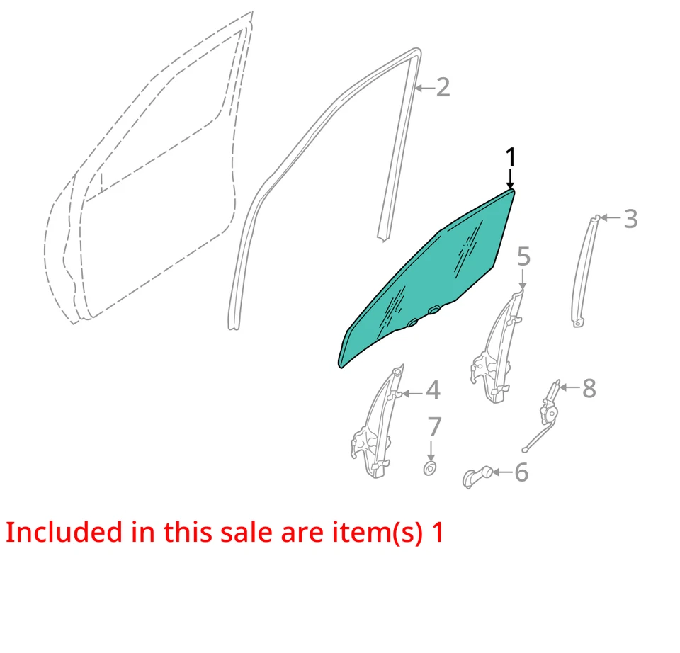 98 99 00 01 FRONTIER PASSENGER RIGHT FRONT WINDOW DOOR GLASS OEM 2895-21 - Imagem 3 de 4