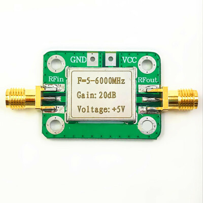 RF ultra-wideband medium power amplifier, 5M - 6.0 GHz, gain 20dB
