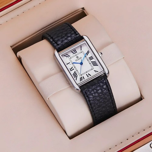 OGEDA 2025 Nuevo Reloj Cuadrado Hombre Cuarzo con Estuche de Aleación de Cristal Mineral, Cuero - Imagen 10 de 16