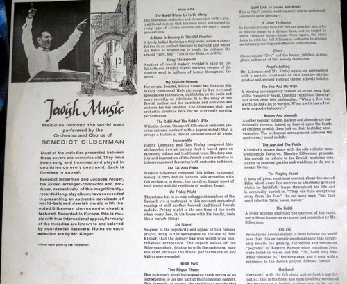 Benedict Silberman: Chorus&Orchestra "Jewish Music"Capitol 1957 Vinyl SS Sealed - Picture 2 of 3