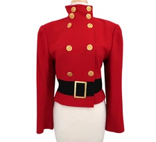 vtg 80s ANGELO TARLAZZI red wool jacket