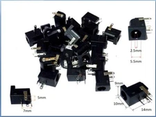 5 PCS DC Power Supply Jack Socket Female PCB Mount Connector 5.5 x 2.5mm