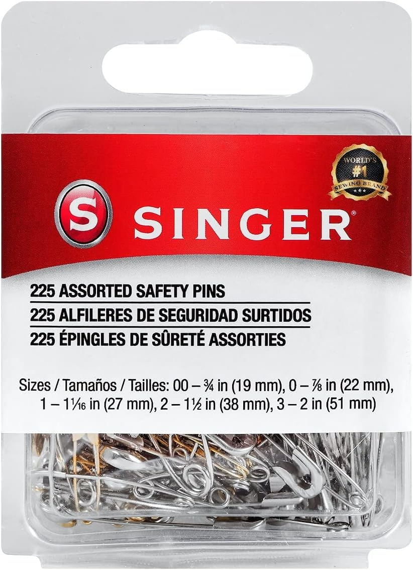 225-Piece Assorted Safety Pins Multi-Size Pack for Secure Fastening