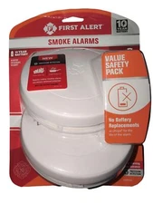 First Alert 2 Pack 10 year Battery-Powered Photoelectric Smoke Detector