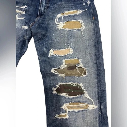 Ralph Lauren Denim & Supply Military Ripped Jeans Camo Destroyed Retired 24 - Picture 4 of 15