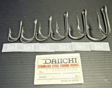 10pcs Daiichi Stainless Steel Double Hook NihonKenken Fishing Choose Your Size