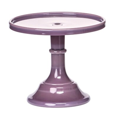 Mosser Glass USA Vintage Cake Cupcake Stand Eggplant 6 inch