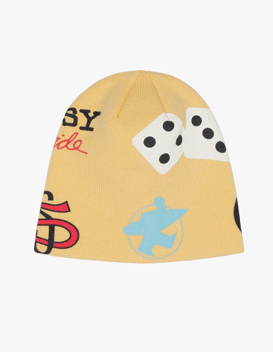 Brand NEW Stussy Mixed Logo Skullcap Pale Yellow Adult