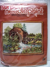 UNOPENED Sunset Needlepoint #6807 Spring Mill Pond  14" x 18"  Design by Gerrish