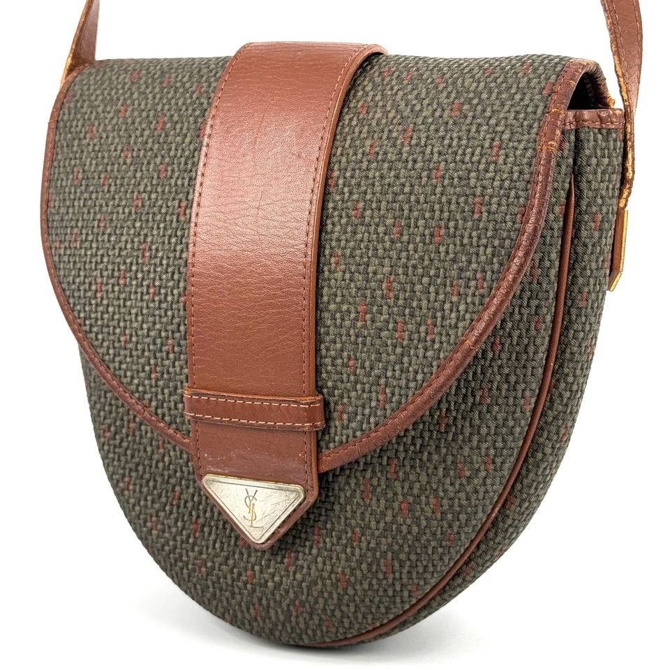 Auténtico bolso de hombro de lona Yves Saint Laurent 0430 Foto 3 de 4