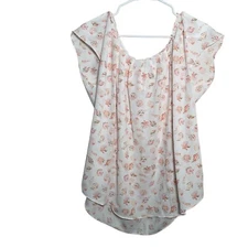 LC Lauren Conrad Blouse Women's XL Shell Art to Wear Pastel Coquette Coastal