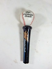Miller MGD Beer Tap Handle, Baseball On a Bat Handle-Knob, Genuine Draft