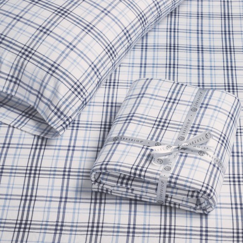Flannel Cotton Classic Farmhouse Plaid Deep Pocket Bed Sheet Set - Picture 17 of 50