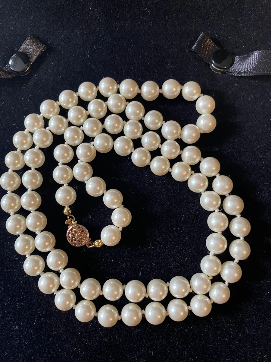 High Quality Faux Pearls necklace Single Stand Gold Clasp 14.5 eBay