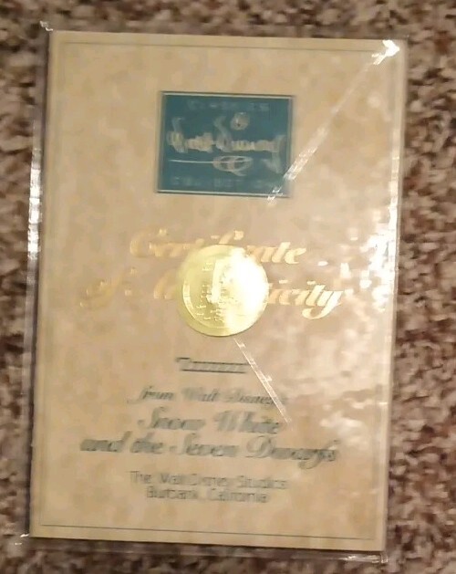 Sealed Walt Disney Classics Collection Certificate of Authenticity - "ZZZZZZZ"