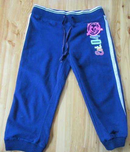 Justice Navy 12 Capri Embroidered Jogger Pants Elastic/Draw Great Preowned Cute! - Picture 2 of 4
