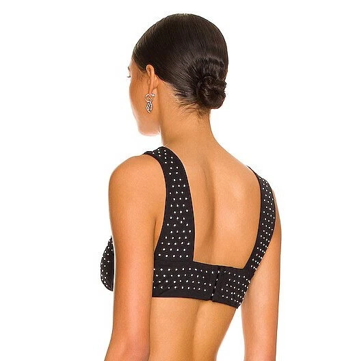 Genny rhinestone-embellished crop top - White
