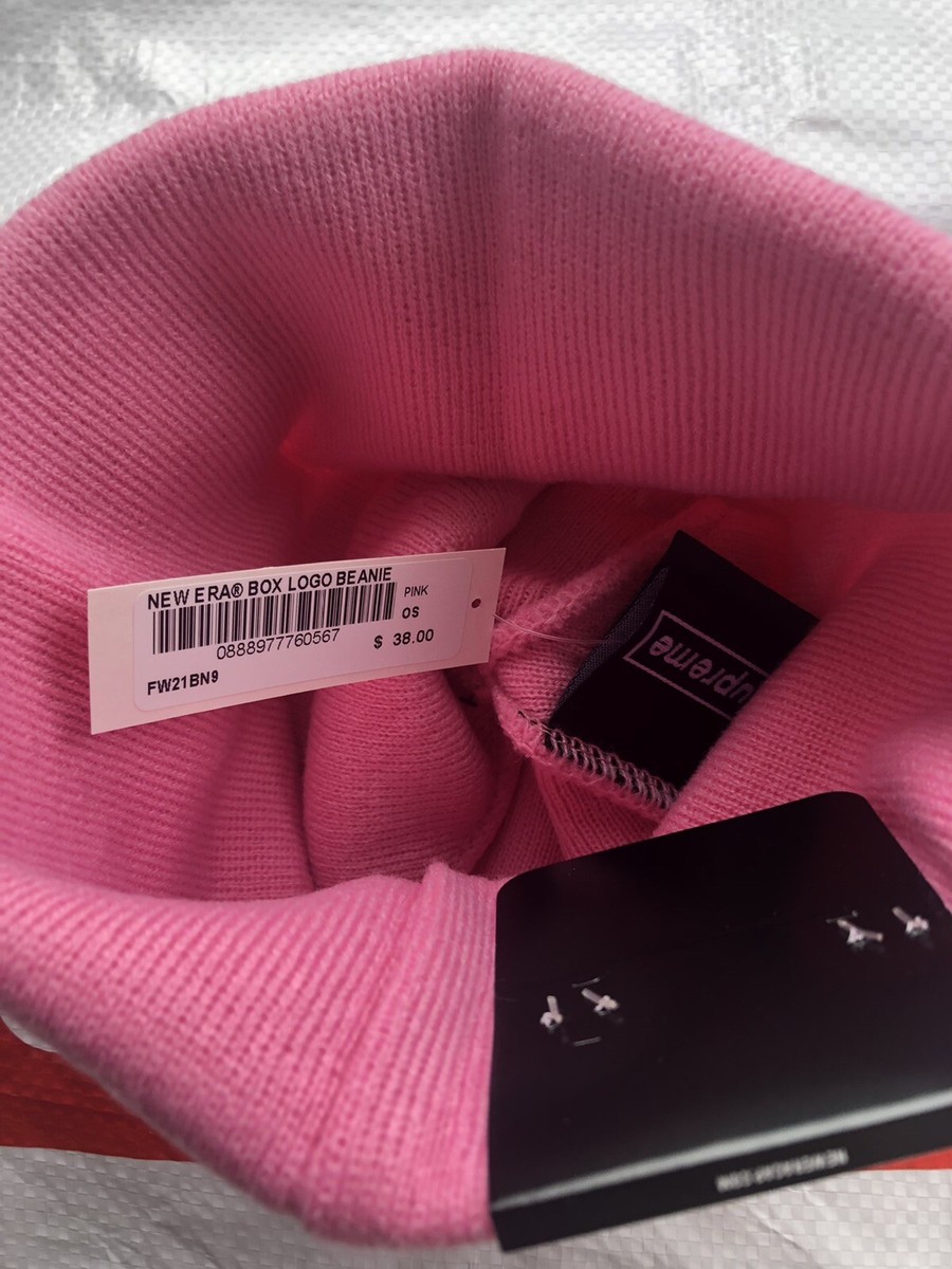 帽子 Supreme New Era Box Logo Beanie Pink Supreme x New Era® Box Logo Beanie | Pink | FARFETCH