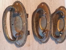 jolie 3 Anciennes Poignée Porte bureau tiroir pendante laiton meuble ancien