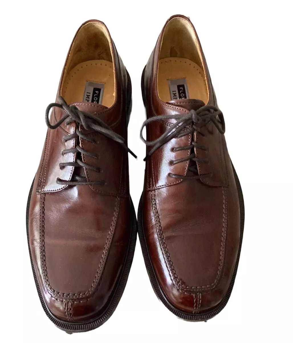 Florsheim Imperial Mens Leather Split Toe Dress Shoes Size 7.5 D Cognac Brown