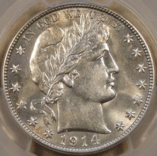 1914-S Barber Half Dollar 50c PCGS Certified AU58
