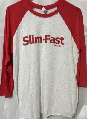 Slim Fast Since 1977 3/4 sleeve baseball t-shirt size MEDIUM M weight loss