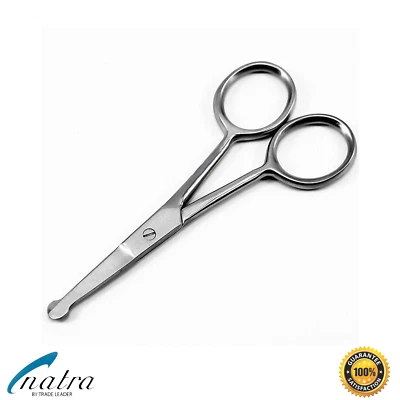 NATRA Tijeras para barba tijeras para el pelo de las orejas tijeras para el pelo de la nariz tijeras para el pelo microdentado 10 cm