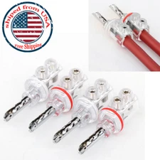 Rhodium Plated Screw Locking BFA Banana Plug Connector for HiFi Cable DIY 4mm