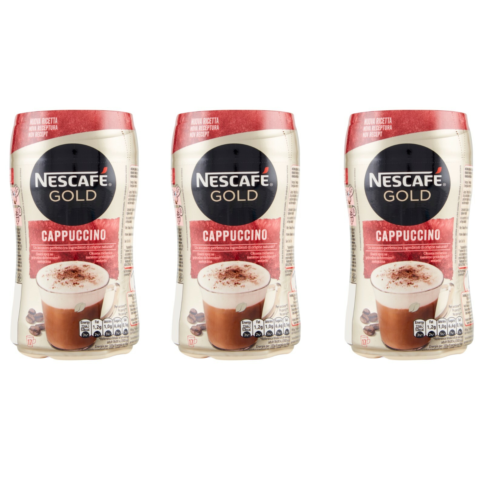 3 pezzi NESCAFE GOLD CAPPUCCINO Solubile preparato da miscelare nescafé 250g