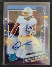 Quentin Johnston 2023 Panini Donruss Clearly Purple Auto Autograph #d 143/175