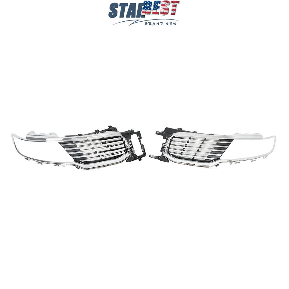 Front Bumper Grille LH+RH Pair Chrome Upper Grill For 2016 2017 2018 Lincoln MKX Foto 3 de 4