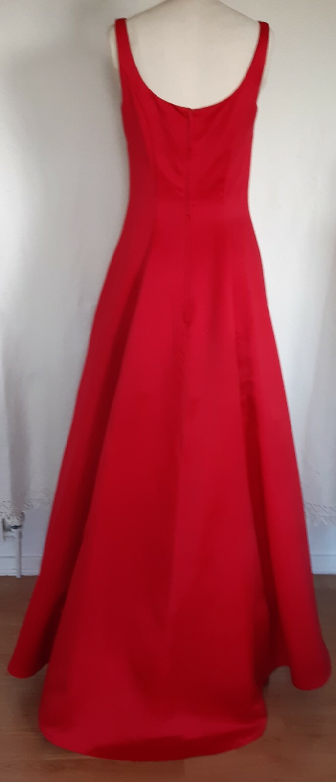 HILARY MORGAN red Dress And Organza Coat  with train size 10 image 8