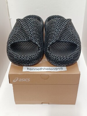 NEW ASICS ACTIBREEZE 3D SANDAL 1013A130-001 BLACK MENS SIZE L (9.5