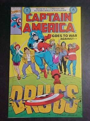 CAPTAIN AMERICA GOES TO WAR AGAINST DRUGS! 2nd PRINTING! FN/VF 1990 | eBay